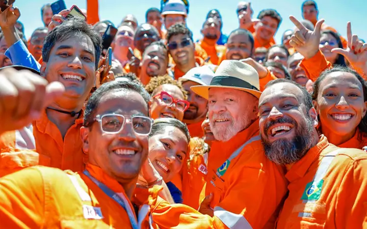 Lula com trabalhadores